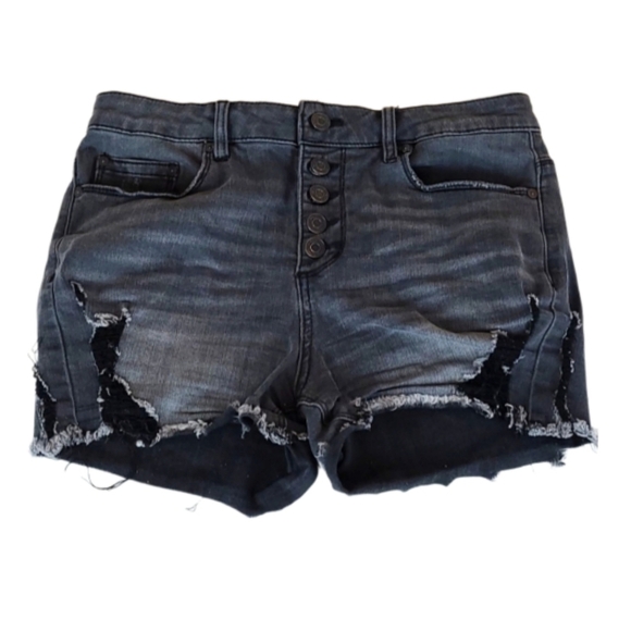Indigo Rein Denim Jean Shorts Distressed, Dark Gray, Size 29 - Picture 1 of 4